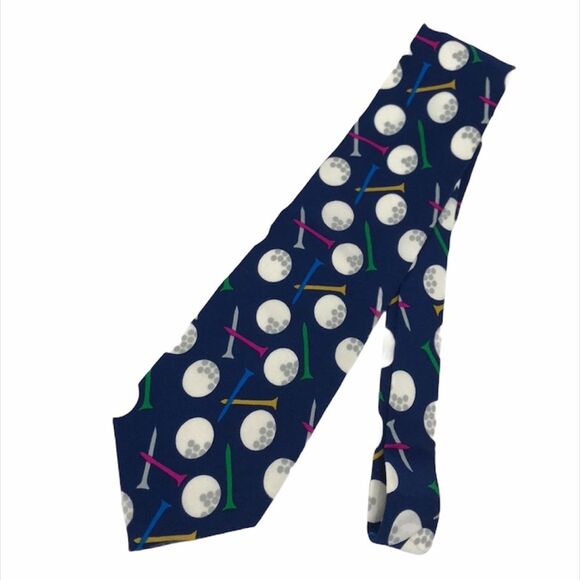 Lillian Vernon Golf Tee’s and Golf Balls Tie Blue - Picture 3 of 5